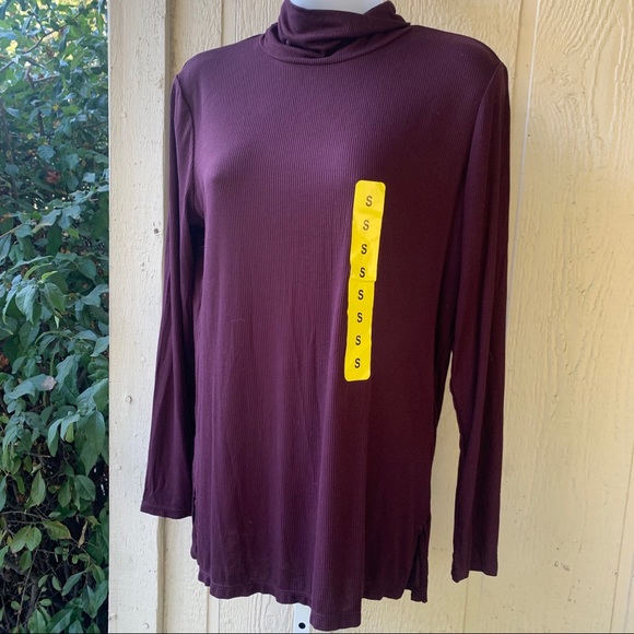 Jones NY NWT Burgundy Turtle-neck Long Sleeve | S - Picture 3 of 6